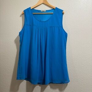 Timeson- Chic Sleeveless Blue Sleeveless Blouse - Size XXL